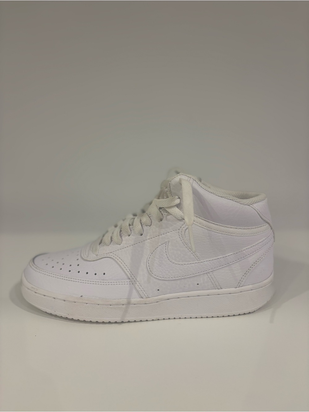 Nike Court Vision Mid Triple White Sneakers Women 8 (No Box)